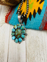Load image into Gallery viewer, Navajo Sterling Silver &amp; Kingman Web Turquoise Pendant By Kathleen Chavez