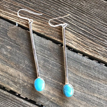 Load image into Gallery viewer, Beautiful Navajo Sterling Silver Turquoise Drop Dangle Earrings