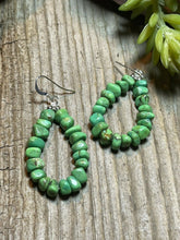 Load image into Gallery viewer, Navajo Dyed Kingman Turquoise Sterling Silver Beaded Dangle Earrings