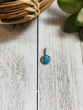 Load image into Gallery viewer, Navajo Handmade Kingman Turquoise &amp; Sterling Silver Mini Pendant