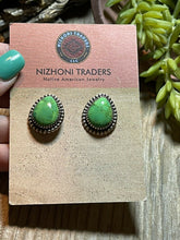 Load image into Gallery viewer, Beautiful Navajo Sterling Silver Dyed Kingman Turquoise Post Earrings