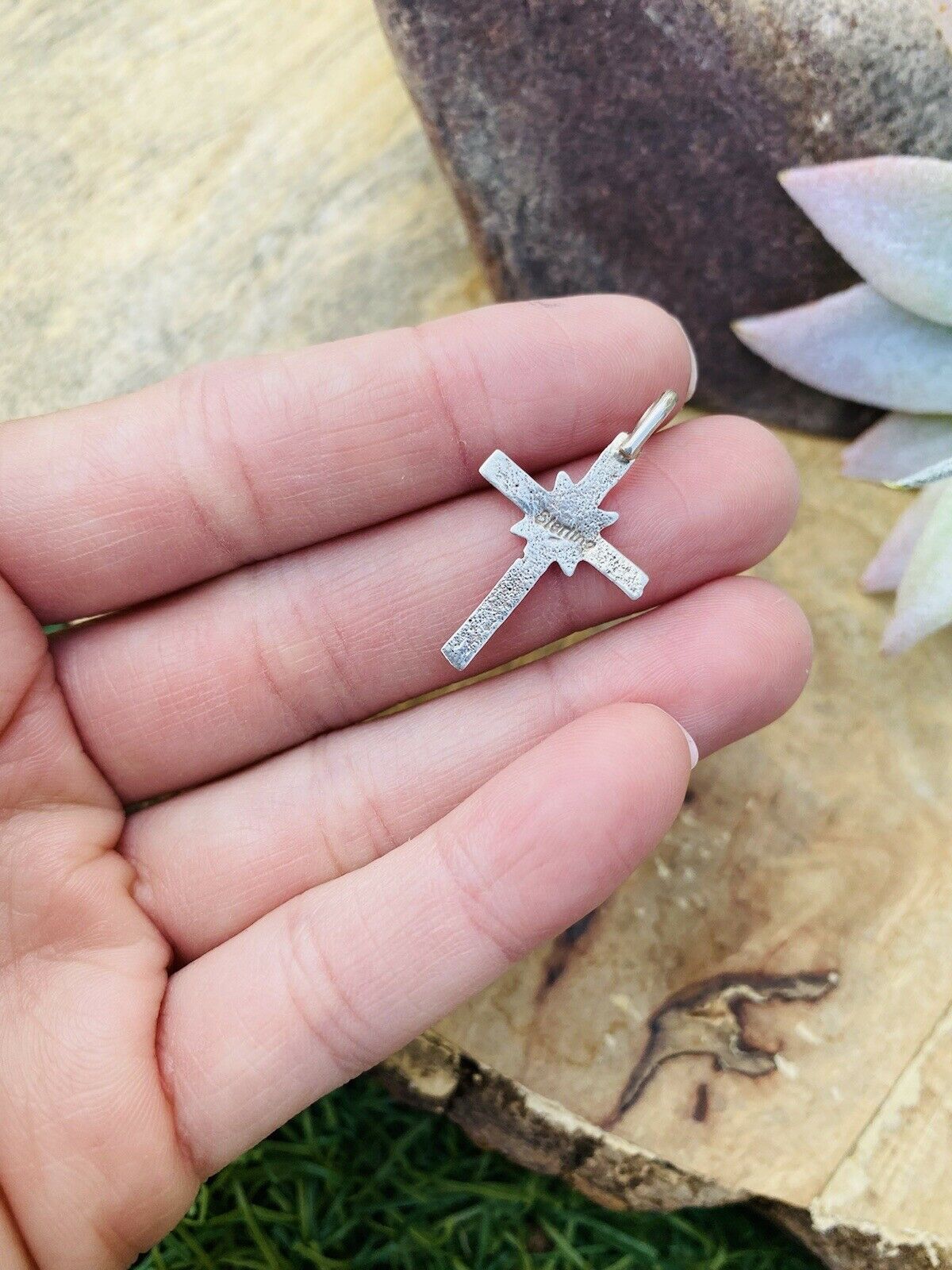 Vintage Navajo Sterling Silver Mini Cross Pendant