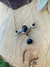 Load image into Gallery viewer, Navajo Handmade Sterling Silver &amp; Black Onyx Necklace Signed