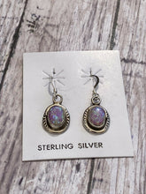 Load image into Gallery viewer, Navajo Iridescent Pink Opal And Sterling Silver Dangle Earrings