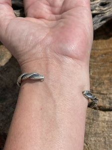 Navajo Sterling Robin Blue Turquoise Southwest Rope Bracelet Cuff