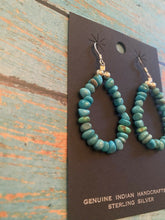 Load image into Gallery viewer, Navajo Turquoise And Sterling Silver Beaded Dangle Earrings