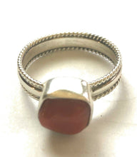 Load image into Gallery viewer, Navajo Natural Coral &amp; Sterling Silver ring