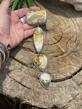 Load image into Gallery viewer, Navajo Bumble Bee Jasper &amp; Sterling Silver Lariat Necklace