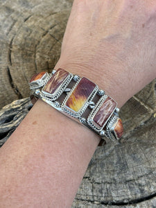 Stunning Navajo Sterling Purple Spiny Cuff Bracelet