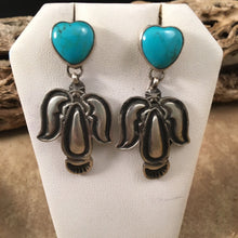 Load image into Gallery viewer, Navajo Sterling Silver  Turquoise Dangle Earrings