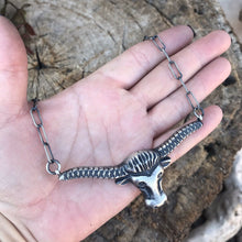 Load image into Gallery viewer, Navajo Sterling Silver Longhorn Statement Necklace By Artist Kevin Billah