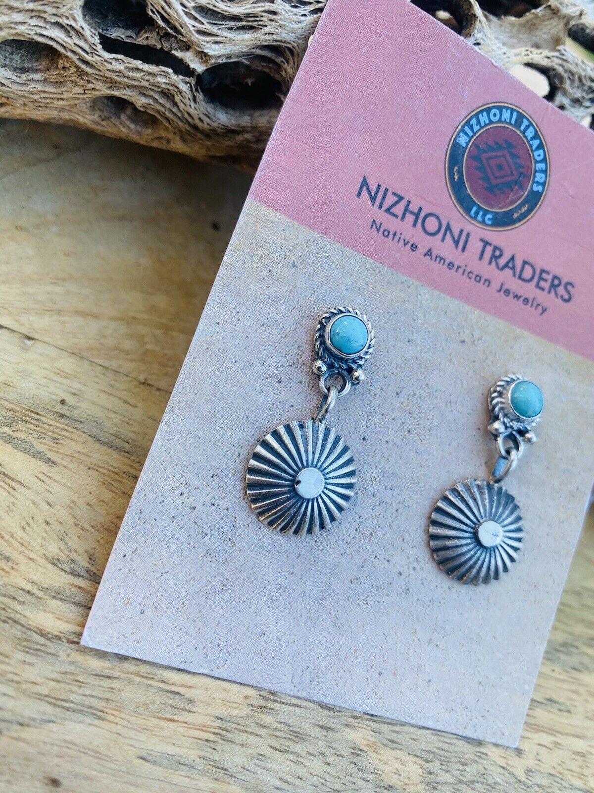 Navajo Turquoise & Sterling Silver Dangle Earrings