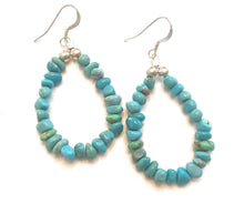 Load image into Gallery viewer, Navajo Turquoise And Sterling Silver Beaded Dangle Earrings