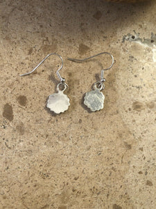 Zuni Petit Point Coral  Sterling Silver Dangle Earrings