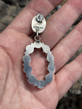 Load image into Gallery viewer, Navajo Turquoise Sterling Silver Cluster Oval Dangle Earrings