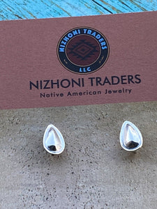 Navajo Sterling Silver Handmade Tear Drop Shape Post Earring Adaptors