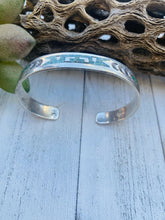 Load image into Gallery viewer, Vintage Navajo Turquoise, Coral &amp; Sterling Silver Inlay Cuff Bracelet