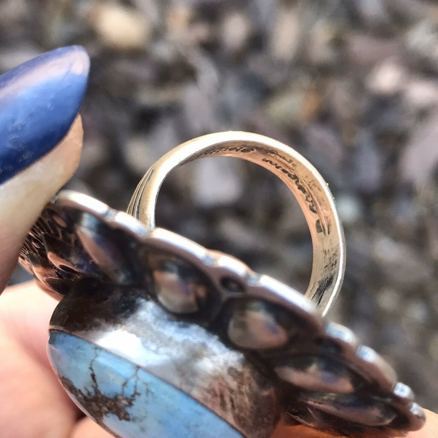 Navajo Golden Hills Turquoise & Sterling Silver  Ring Sz 6