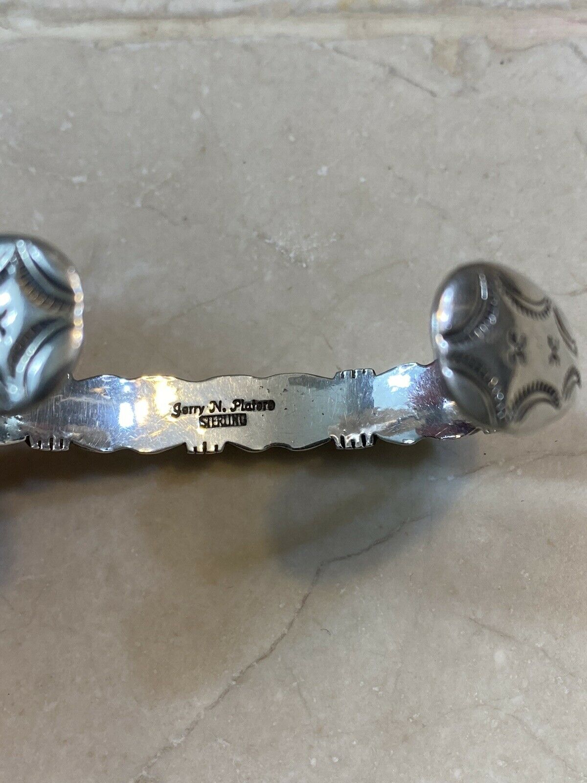 Gorgeous Navajo Sterling Silver Bracelet Signed By The Artist