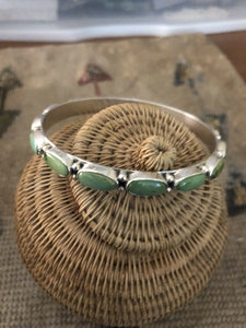 Navajo Sterling Silver & Tibetin Turquoise Bracelet