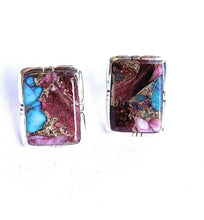 Load image into Gallery viewer, Navajo Pink Dream Mohave Rectangle Square Earring Studs