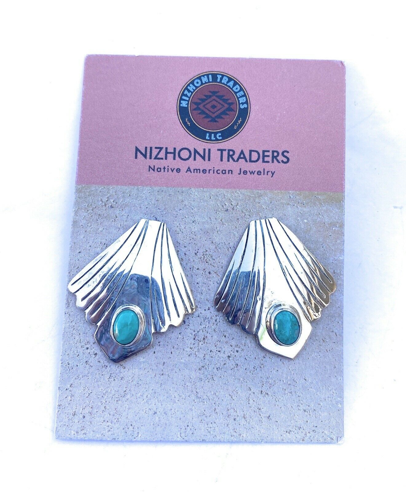 Navajo Turquoise & Sterling Silver Post Earrings