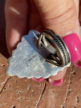Load image into Gallery viewer, Navajo Diamond Star Sterling Silver Ring Size 8 Signed