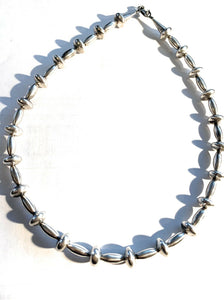 Navajo Sterling Silver Cone Beaded Necklace 16 inches