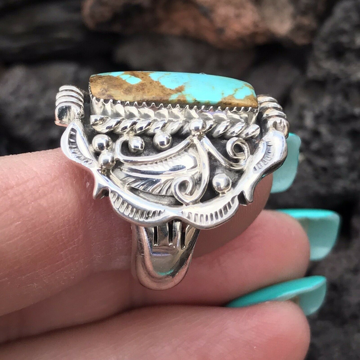 Beautiful Sterling Silver Royston Turquoise Ring