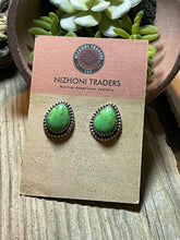 Load image into Gallery viewer, Beautiful Navajo Sterling Silver Dyed Kingman Turquoise Post Earrings