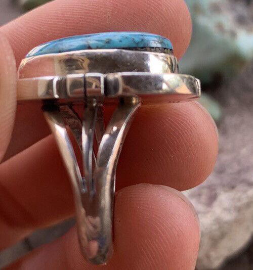 Navajo Kingmen Turquoise & Sterling Silver Wave Ring