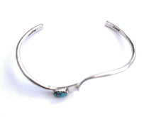 Load image into Gallery viewer, Navajo Sterling Silver Turquoise Stone Wave Design Bracelet Cuff