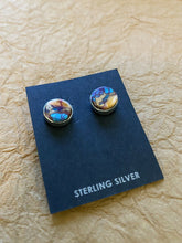 Load image into Gallery viewer, Navajo Pink Dream Mojave &amp; Sterling Silver Square Stud Earrings