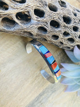 Load image into Gallery viewer, Navajo Multi Stone &amp; Sterling Silver Inlay Cuff Bracelet
