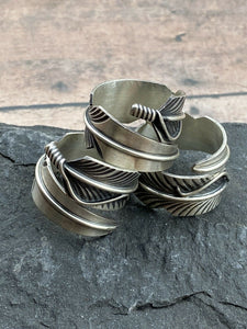 Navajo Sterling Silver Adjustable Feather Ring