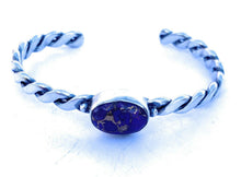 Load image into Gallery viewer, Navajo Purple Mohave &amp; Sterling Silver Cuff Bracelet Signed