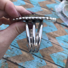 Load image into Gallery viewer, Navajo Azeroite &amp; Sterling Silver Cuff Bracelet Cuff