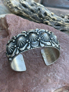 Darryl Becenti Navajo Southwest Sterling Silver Cuff Bracelet