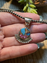 Load image into Gallery viewer, Navajo Pink Dream Mojave &amp; Sterling Silver Fancy Fan Pendant