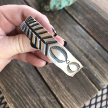 Load image into Gallery viewer, Navajo Sterling Silver Hand Stamped Bracelet Cuff By Artist B. Shorty