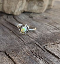 Load image into Gallery viewer, Zuni Sterling Silver &amp; Opal Flower Ring