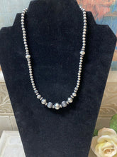 Load image into Gallery viewer, Sterling Silver Navajo Pearl Graduated Beaded Necklace 18”