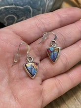 Load image into Gallery viewer, Navajo Pink Dream Mojave &amp; Sterling Silver Triangle Dangle Earrings