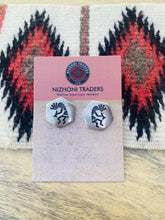 Load image into Gallery viewer, Vintage Hopi Sterling Silver Overlay Kokopelli Stud Earrings