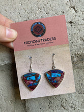 Load image into Gallery viewer, Navajo Pink Dream Mohave &amp; Sterling Silver Slice of Pie Dangle Earrings