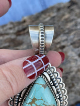 Load image into Gallery viewer, Navajo Number 8  Turquoise &amp; Sterling Silver Jumbo Pendant Signed