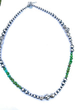 Load image into Gallery viewer, Navajo Sonoran Gold Turquoise &amp; Sterling Silver Navajo Pearl Beaded Necklace 16”