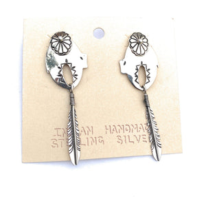 Vintage Navajo Sterling Silver Dangle Earrings