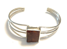 Load image into Gallery viewer, Navajo Spiny Sterling Silver  Bracelet Loop Cuff Stamped Begay