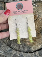Load image into Gallery viewer, Navajo Sterling Silver Yellow Quartz Chip Dangle Earrings